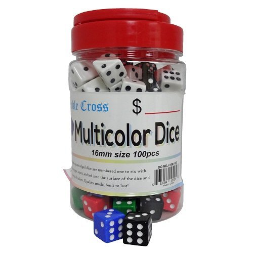 Wholesale Double Cross Dice 16mm Multi-Color Md