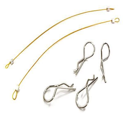 Integy Secured Body Clip (4) with 150mm Retainer Link for 1/8 Scale