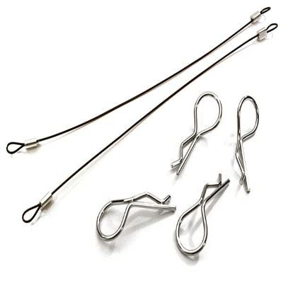 Integy Secured Body Clip (4) with 150mm Retainer Link for 1/8 Scale