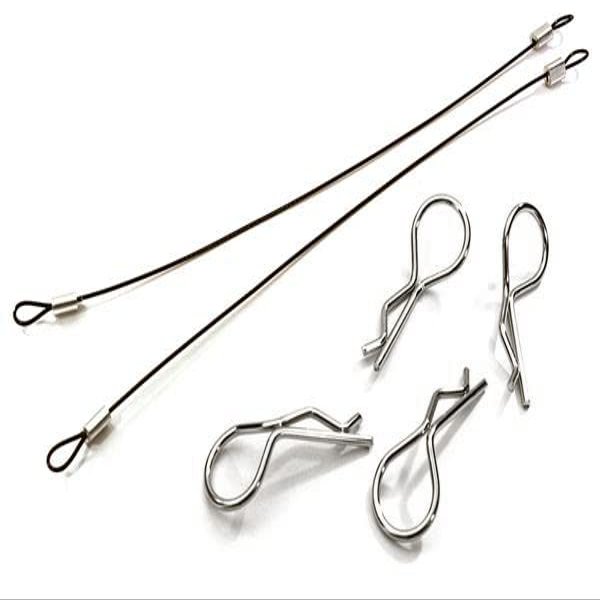 Integy Secured Body Clip (4) with 150mm Retainer Link for 1/8 Scale