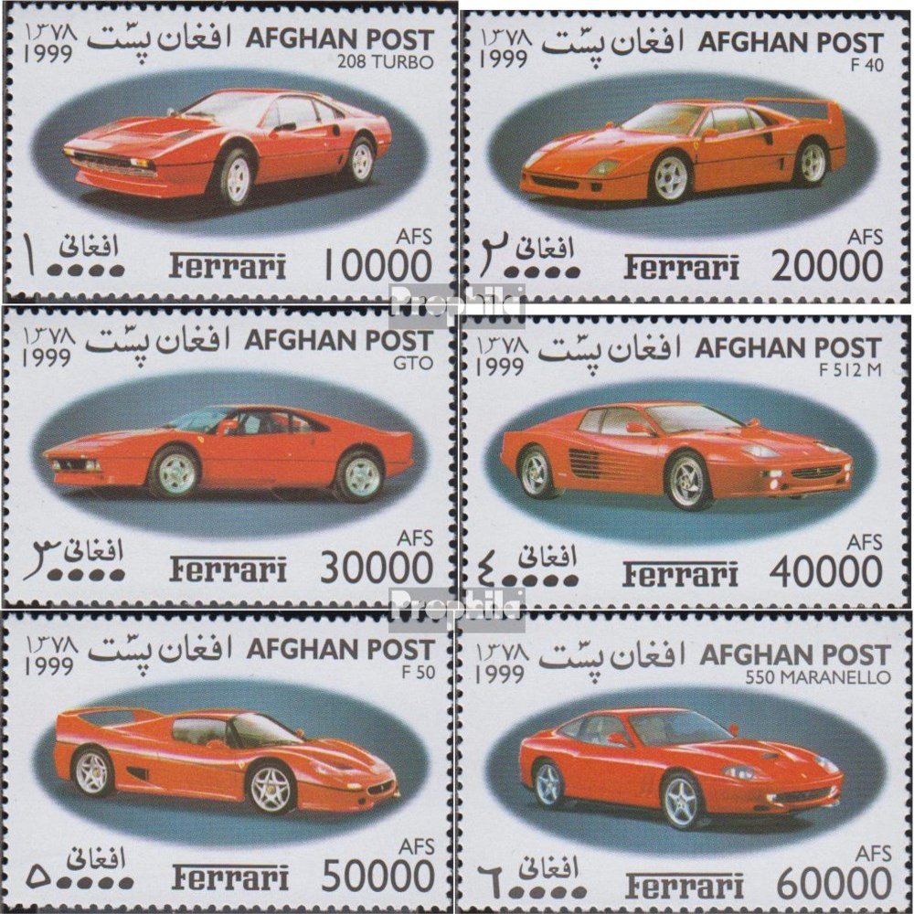 Afghanistan 1910-1915 (Complete.Issue.) unmounted Mint/Never hinged ** MNH 1999 Ferrari-Automobile (Stamps for Collectors) Cars/Road Traffic