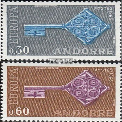 Andorra - French Post 208-209 (Complete.Issue.) unmounted Mint/Never hinged ** MNH 1968 Europe (Stamps for Collectors)