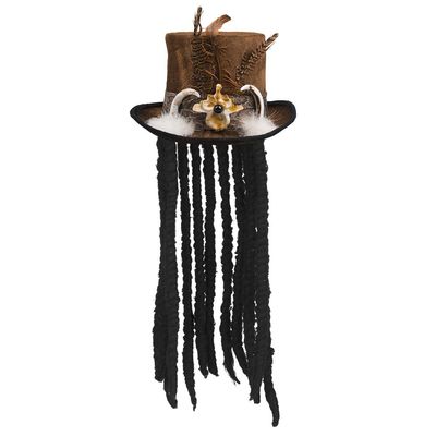 Boland Halloween Voodoo Buluku Hat with Long Hair Fancy Dress Accessory