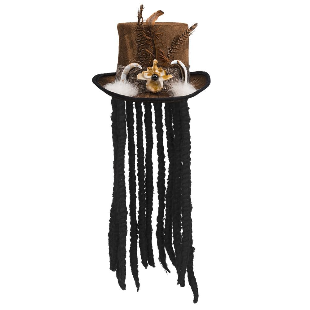 Boland Halloween Voodoo Buluku Hat with Long Hair Fancy Dress Accessory