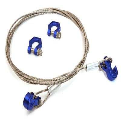 Integy Realistic Steel Tow Cable & Tow Hooks w/Bow Shackle for 1/10 Off-Road Crawler
