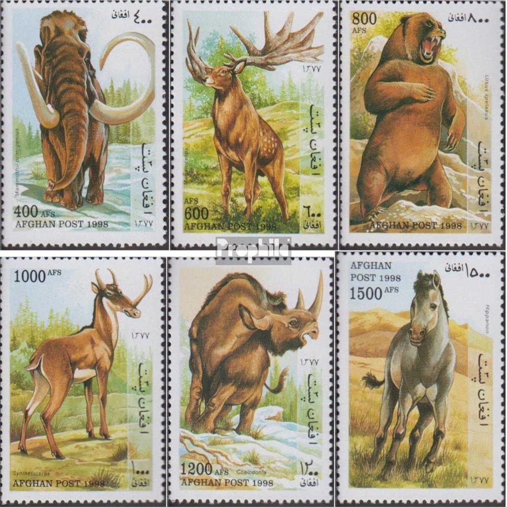 Afghanistan 1784-1789 (Complete.Issue.) unmounted Mint/Never hinged ** MNH 1998 Prehistoric Mammals (Stamps for Collectors) Other Mammals (Monkeys/Dinosaurs/Elephants ...)