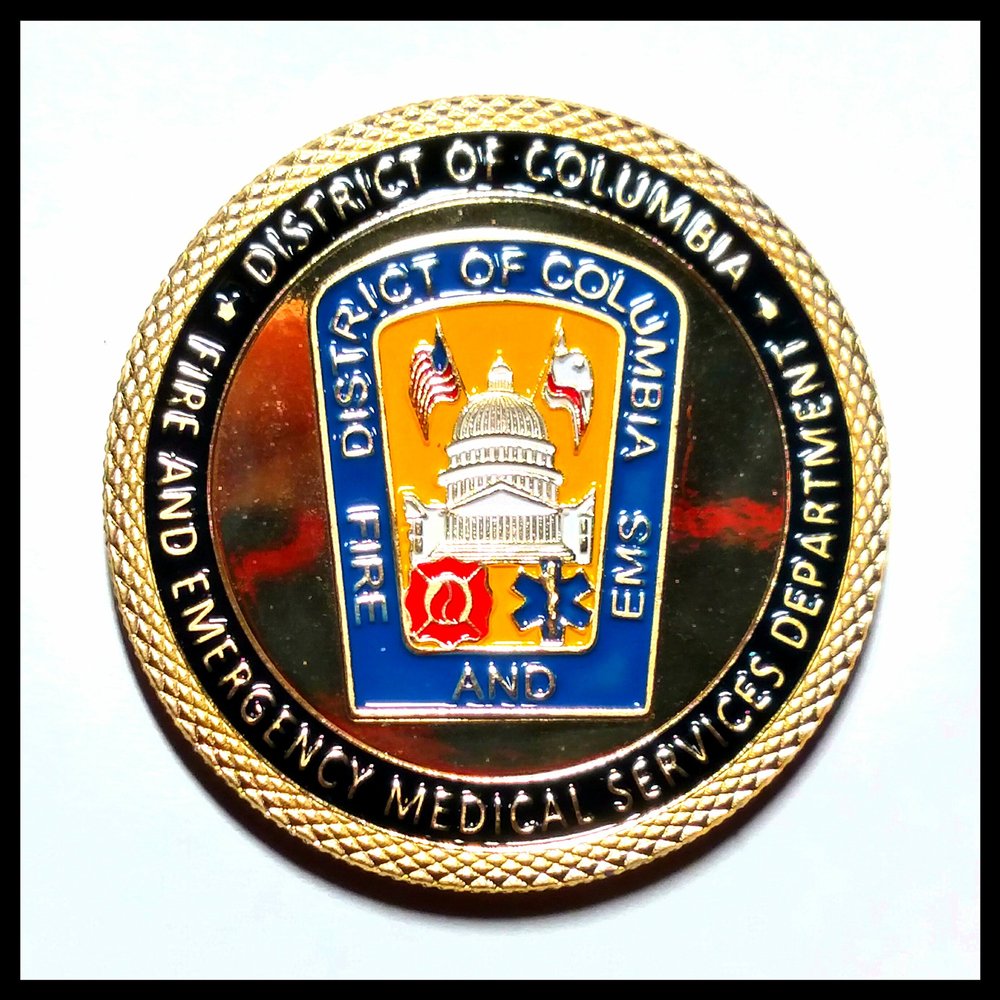 District of Columbia Washington DC Fire Department Firefighter Challenge Art Coin