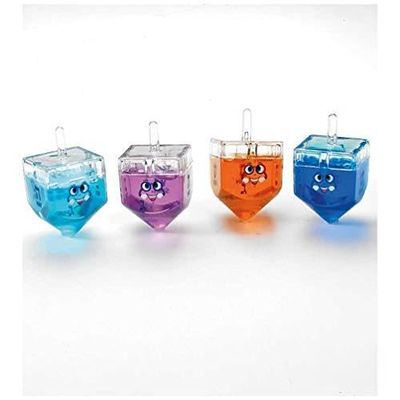 Clear Dreidel Filled with Colored Gel Putty - Assorted Colors One Per Order