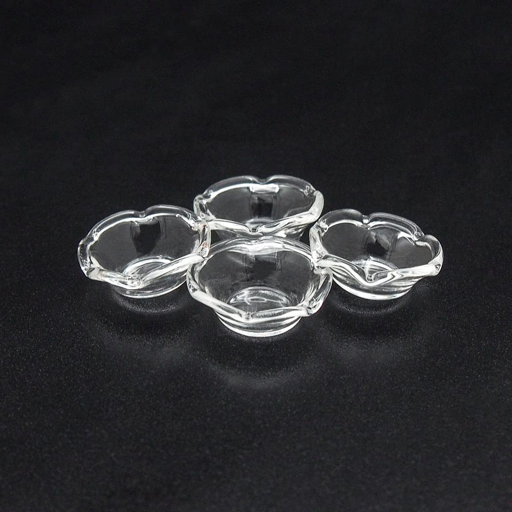 Odoria 1/12 Miniature Glass Bowls 4Pcs Dollhouse Decoration Accessories, B