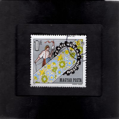 Tchotchke Stamp Art - Collectible Postage Stamp - Textile Worker