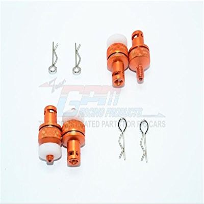 HPI Venture FJ Cruiser Upgrade Parts Aluminum Front & Rear Magnetic Body Mount - 4Pc Set Orange