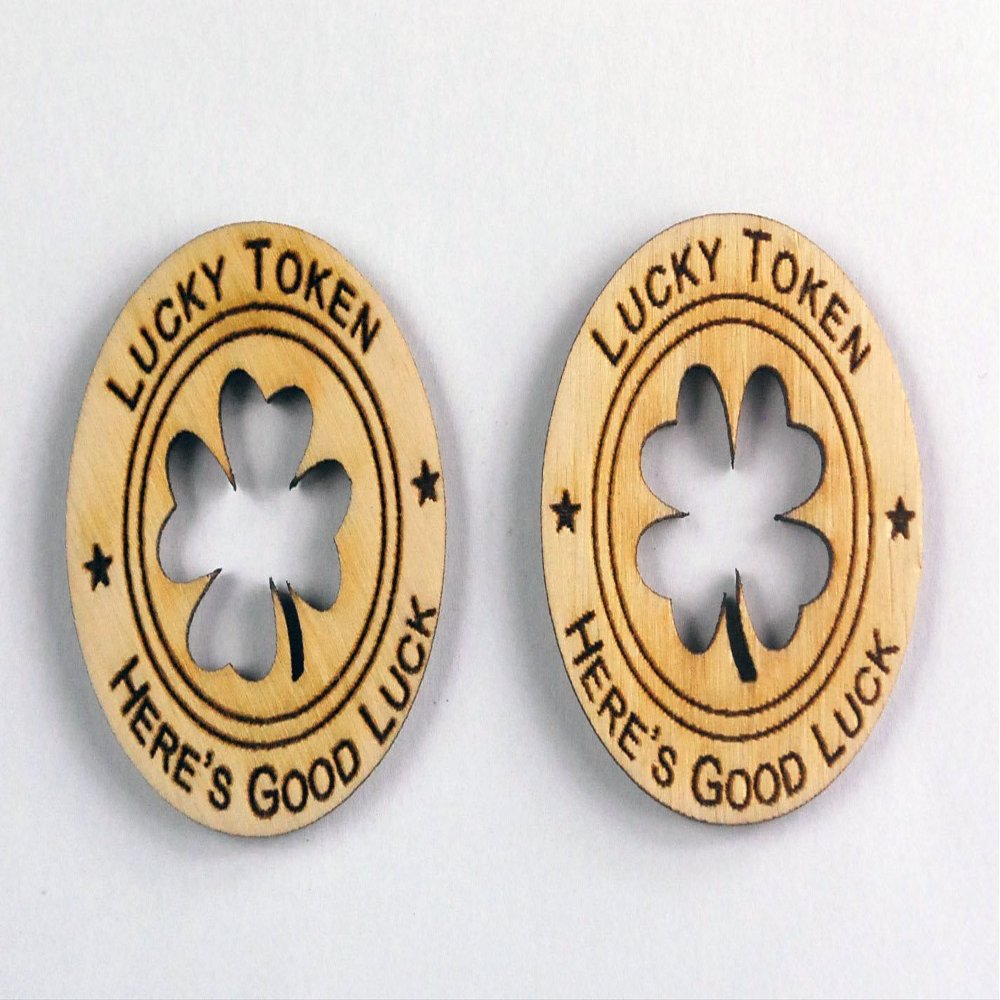 25 Wooden Lucky Tokens - Laser Engraved
