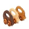 Wooden Hedgehog Toy Car  Handmade Wooden Push Toy for Toddlers & Kids, Natural Wood Woodland Animal Toy view 2