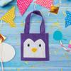 12 - Small Penguin Tote Bags - 6" x 6 Inches With 4 1/2 Inches Handles - New view 2
