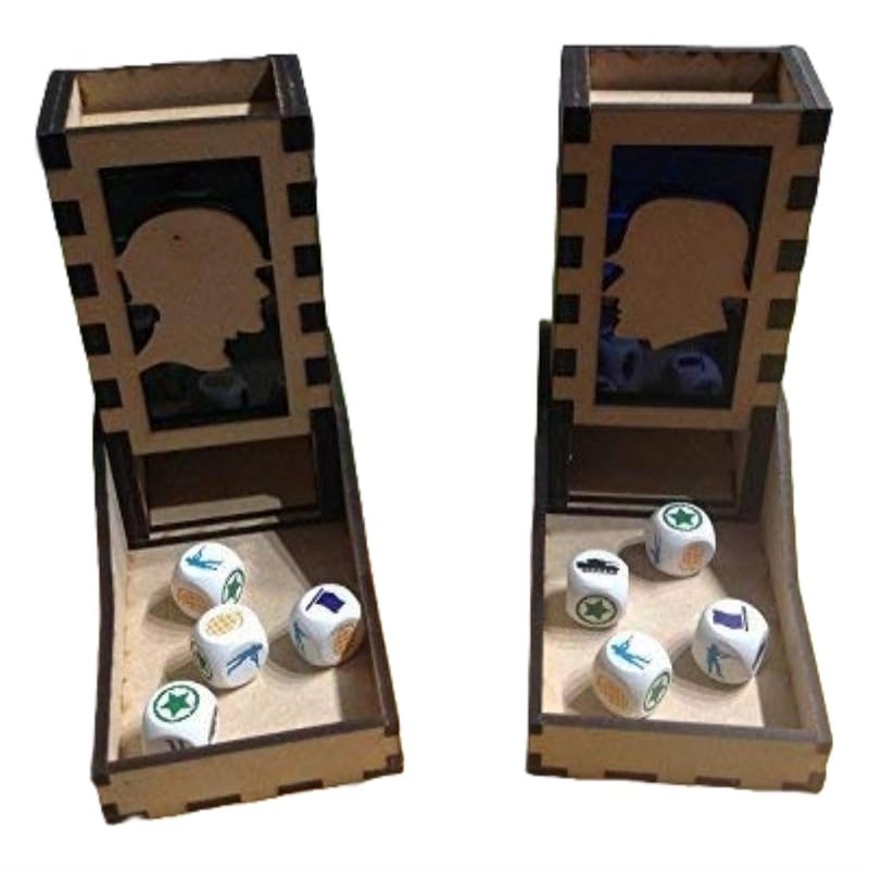 AtomicLaserCutDesigns Memoir 44 Dice Tower Set American German MDF Laser Cut