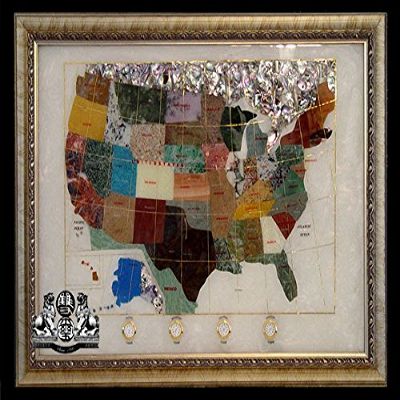 Collector's Edition & Last Ones on Earth, 650mm (30") Black Onyx Handcrafted Gemstone World Map