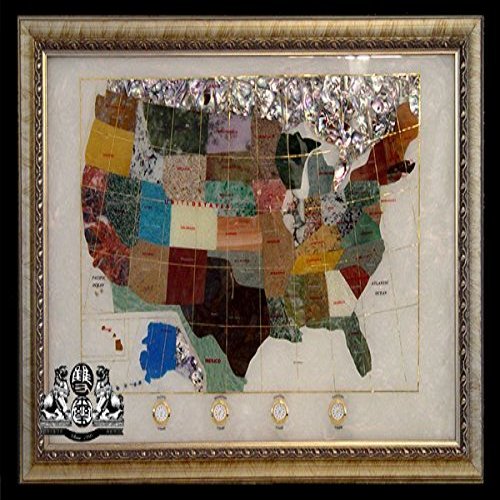 Collector's Edition & Last Ones on Earth, 650mm (30") Black Onyx Handcrafted Gemstone World Map