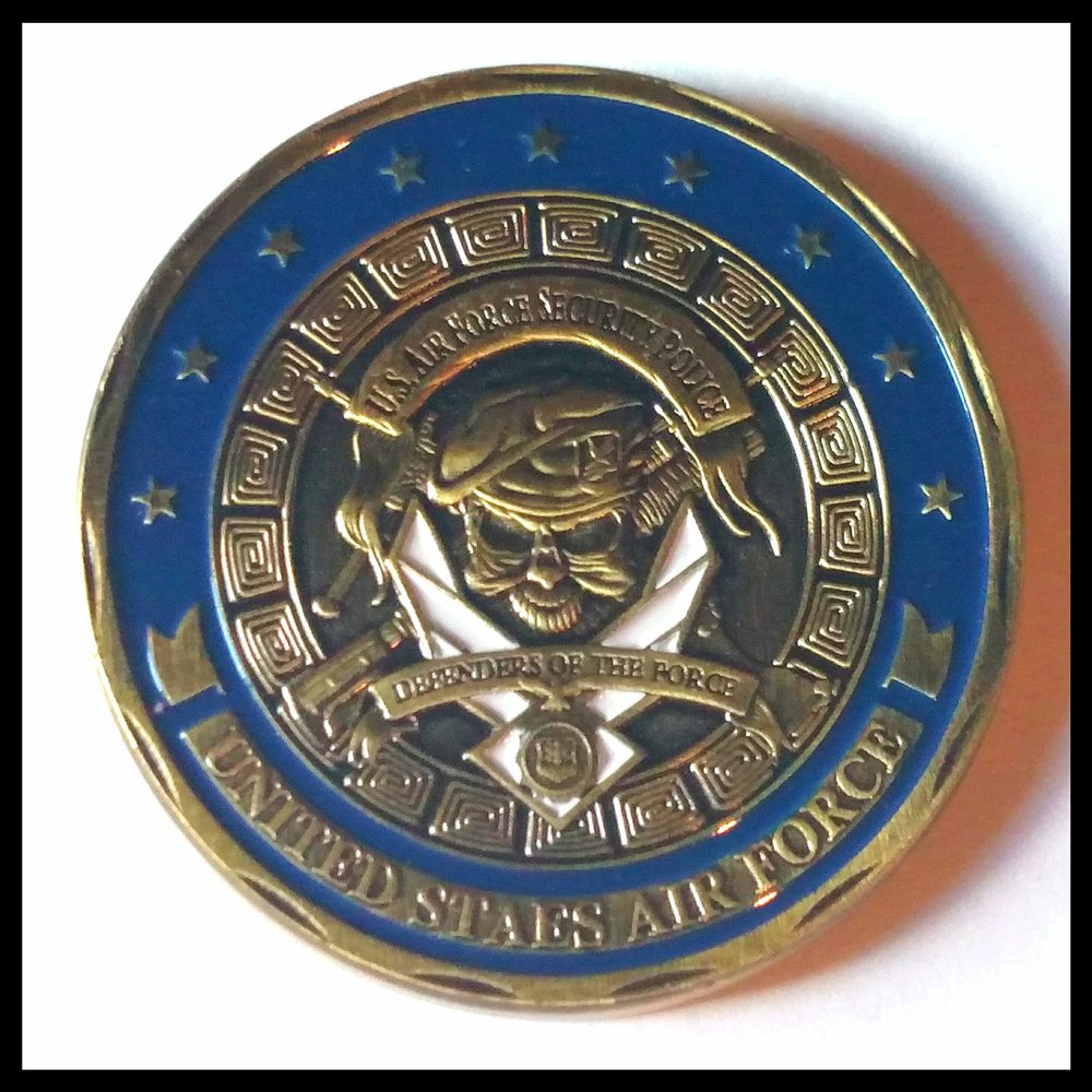 Air Force St Michael Patron Saint of Law Enforcement Archangel Challenge Art Coin