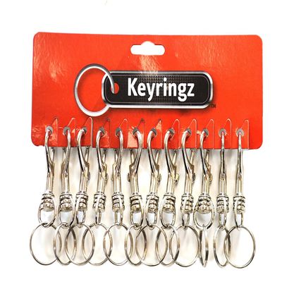 12 units mounted on a Display card Large Metal Hipster Clip on Keyrings (120)