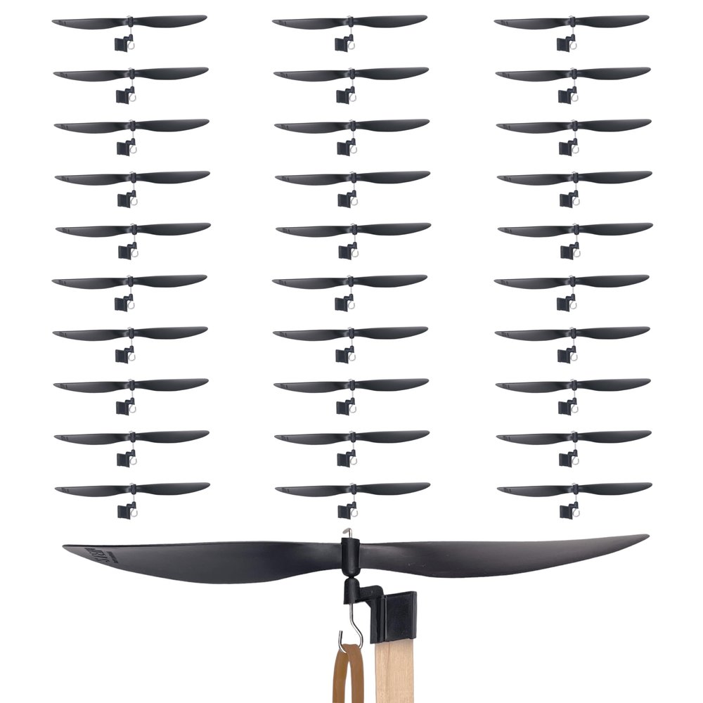 STEM Inventions 6-Inch Plastic Propellers, 30-Pack Build Rubber Band Powered Planes, Helicopters, and Projects - Mounts onto Craft Sticks or Balsa Wood