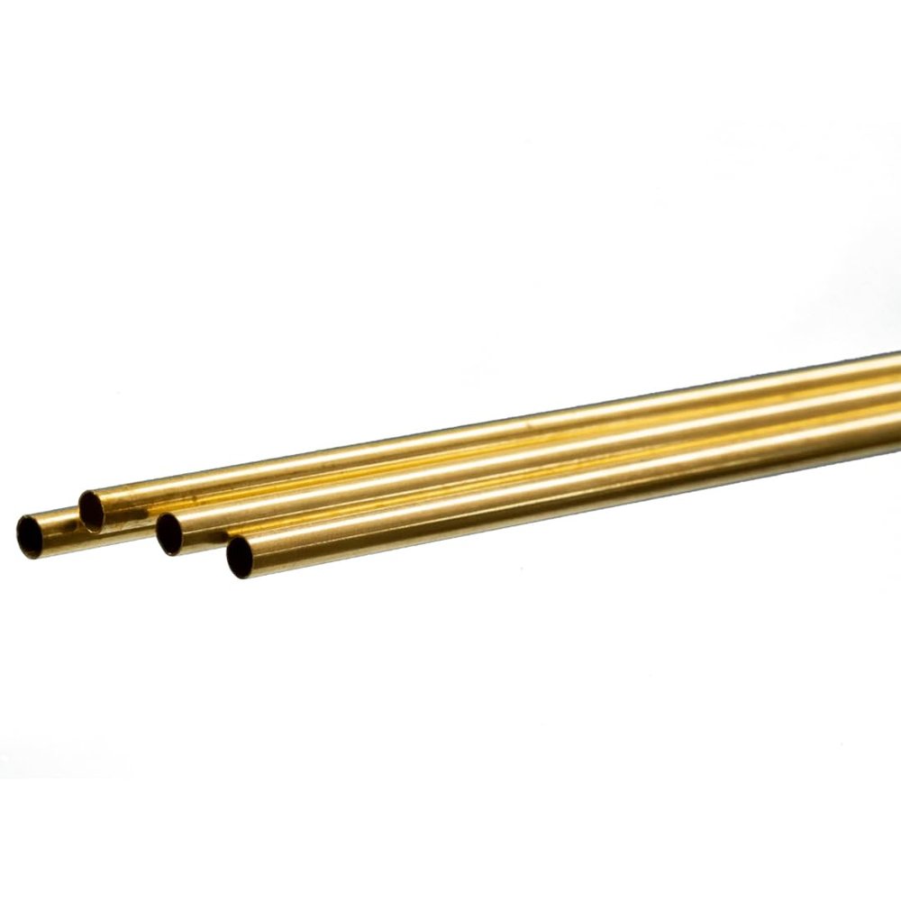 K&S Precision Metals Round Brass Tube 3937 4.5mm OD x 0.225mm Wall x 1 Meter Long DIY Crafts, Plumbing, HVAC, Modeling, Made in USA, 4 Tubes