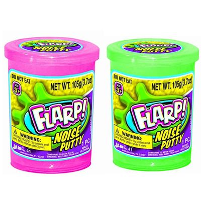 The #1 Flarp Noise Putty (2 Pack) - Fart Putty Slime Energizing Bundle - It Makes Fart Noises - Super Soft Pink and Green Slime- 2 Pack Energizing Style (Click for More Variations)