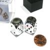 DND Dice Set-Chessex D&D Dice-16mm Silver Platted Metal Polyhedral Dice Set-Dungeons and Dragons Dice Includes 2 Dice  D6 (CHX29007) view 1
