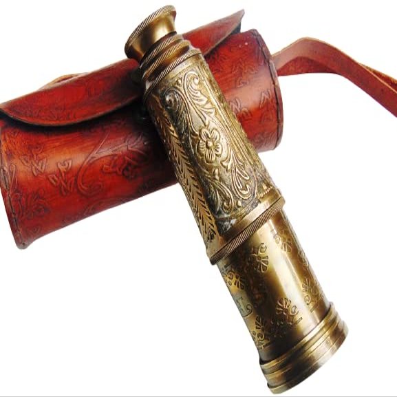 Calvin Handicrafts Handmade Brass Nautical Telescope with Leather Case Designer Spyglass Engraved Dollond London 1920 Marine Telescope Fully Functional Telescope Maritime Gift Item