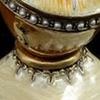 Hanukah Dreidel Enamel Decorative Almond and Black Design Accentuated with Jewels view 3