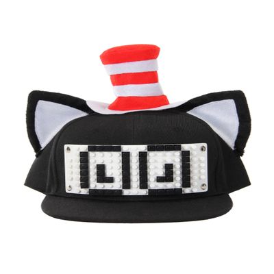 elope Dr. Seuss Cat in The Hat Building Blocks Snapback Hat, Standard Black