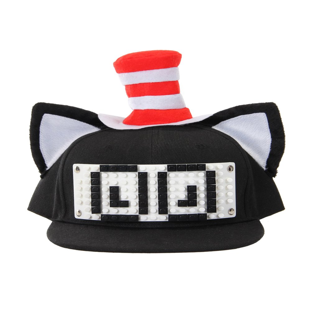 elope Dr. Seuss Cat in The Hat Building Blocks Snapback Hat, Standard Black