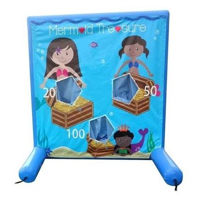 TentandTable Sealed Air Frame Game | Mermaid Treasure | Ball and Bag Toss | Includes Frame, Panel, Hand Air Pump, Balls, and Storage Bag | for Backyards, Carnivals, Schools, Birthday Parties