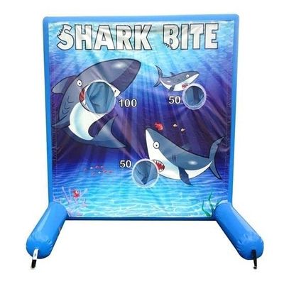 TentandTable Sealed Air Frame Game | Shark Bite | Ball and Bag Toss | Includes Frame, Panel, Hand Air Pump, Balls, and Storage Bag | for Backyards, Carnivals, Schools, Birthday Parties