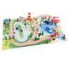 Wooden Train Set with Play Mat for Kids - 75-Pieces Including Deluxe Wood Tracks, Trains, Cars, Boats, and Accessories for Boys and Girls by Hey Play view 1