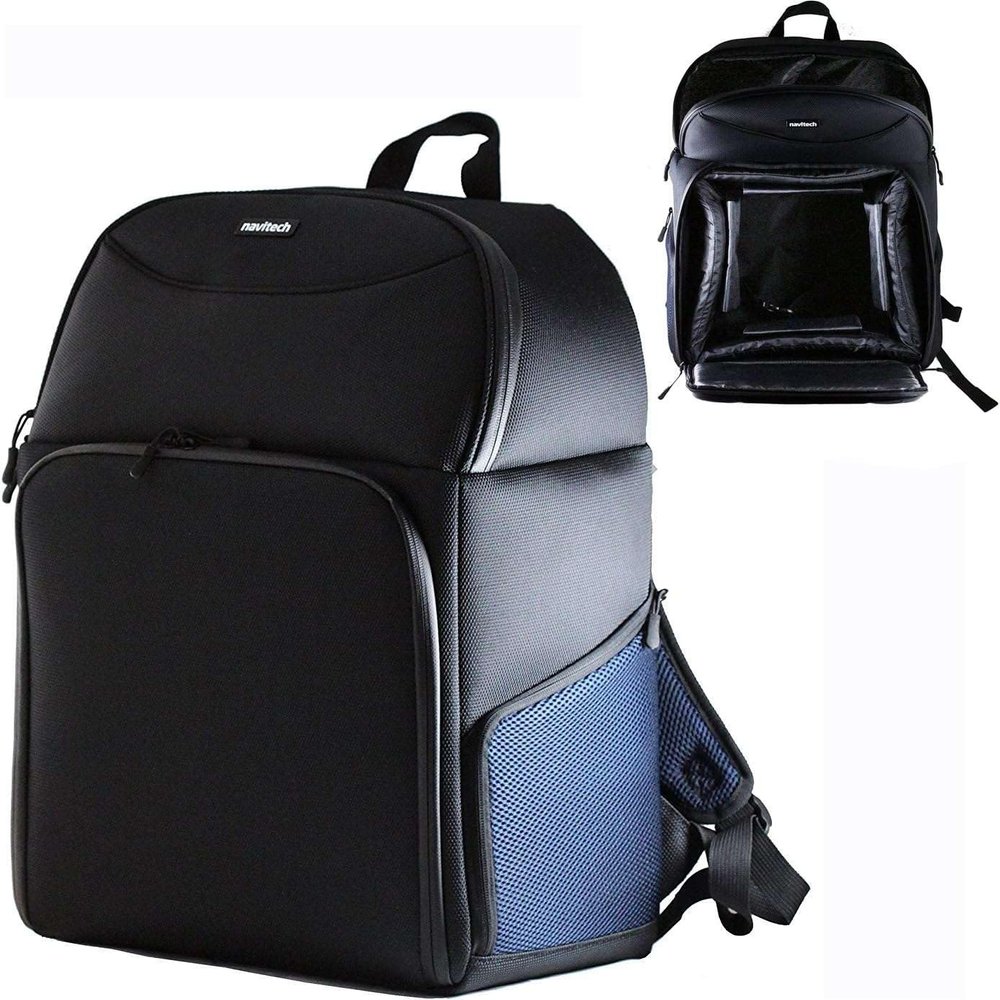 Navitech Portable Rugged Black & Blue Backpack/Rucksack Carry Case Compatible with The HP EliteDesk 800 G3 Desktop PC