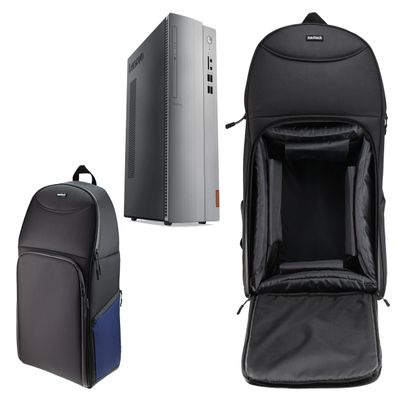 Navitech Portable Rugged Black & Blue Backpack/Rucksack Carry Case Compatible with The Lenovo IdeaCentre 510 Desktop PC