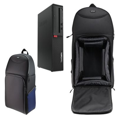 Navitech Portable Rugged Black & Blue Backpack/Rucksack Carry Case Compatible with The Zoostorm Delta Elite Desktop PC