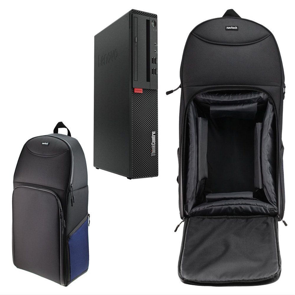 Navitech Portable Rugged Black & Blue Backpack/Rucksack Carry Case Compatible with The Zoostorm Delta Elite Desktop PC