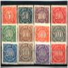 8 DIFFERENT LARGE ORNATE 1923 GERMAN INFLATION STAMPS INCLUDING RARE 100,000 MARKS! FIRST SERIES! MINT NEVER HINGED view 1