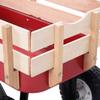 Outdoor Wagon ALL Terrain Pulling Children Kid Garden Cart w/ Wood Railing Red view 2