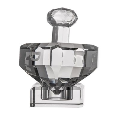 Judaica Hanukkah Dreidel Led Crystal 24% with Engraved Hebrew Lettering Stand Included 5.5" Tall