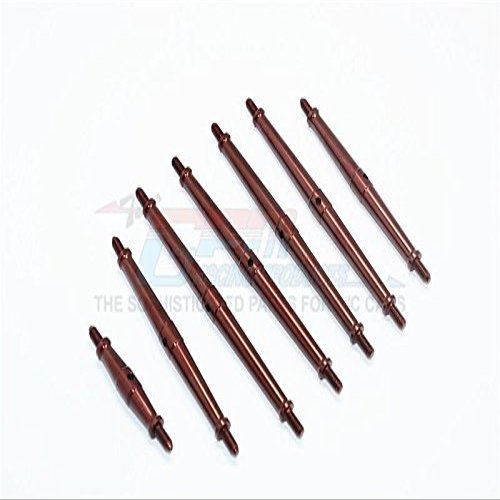 GPM For Traxxas TRX-4 Trail Defender Crawler Upgrade Parts Aluminum Turnbuckles - 7Pc Set Brown
