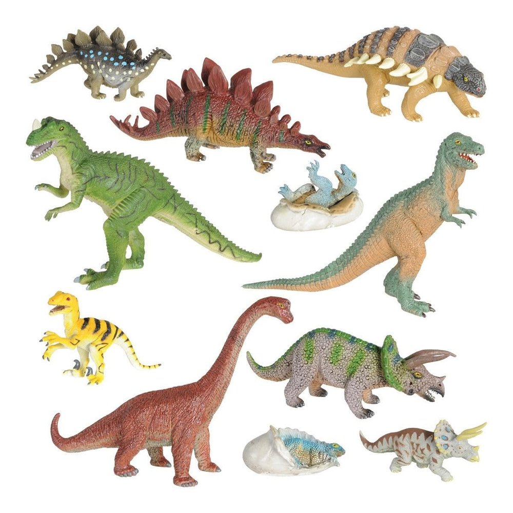 Battat Vinyl Dinosaurs Pretend Play - Set of 11