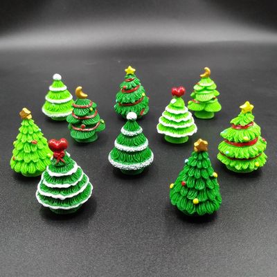 EMiEN 10 Pieces Christmas Trees,Miniature Ornament,5 Different Design, 2 Colors for Each Design,Christmas Tree.