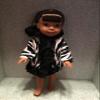 Zebra velvet coat with Black Fake Fur for Welie Wisher Doll view 1