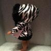 Zebra velvet coat with Black Fake Fur for Welie Wisher Doll view 3