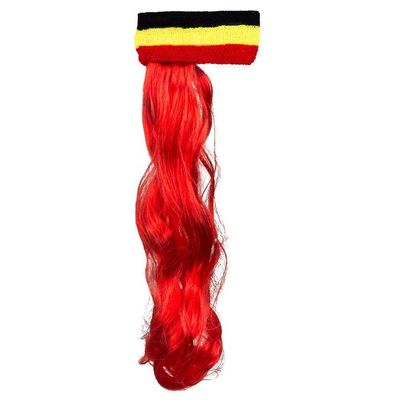 Boland 61917 - Headband Belgium with Red Hair, World Cup, EM, Accessory, Football, Handball, Public Viewing, Theme Party