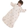 Angelife Sleeping Bag Organic Cotton Thickened Removable Sleeves Baby Wearable Blanket, for Spring Fall view 1