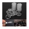 Xiaolanwelc@ 100Pcs/Set 32mm Clear Coin Capsules Case Coins Holders Specie Container Storage Boxes Organizer Collectibles (32 mm) view 1