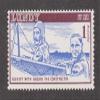 Bleriot with Anzani The Constructor 1 Puffin Lundy Island Air Mail Postage Stamp Brown and Blue view 1